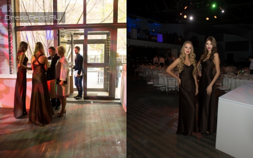 Одинаковые платья цвета Espresso Calvin Klein для хостес в прокат на мероприятие
