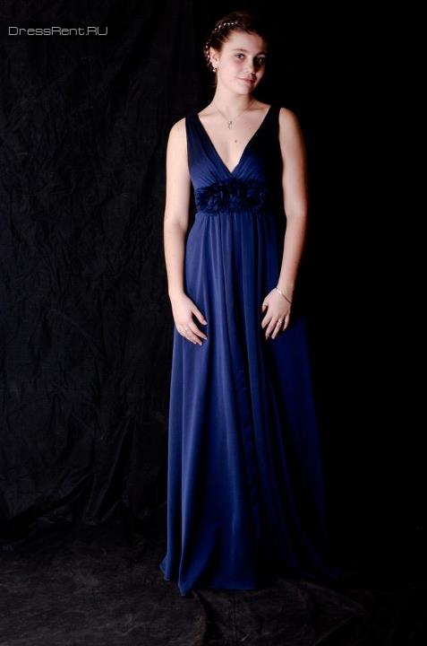 Синее вечернее платье для бала напрокат